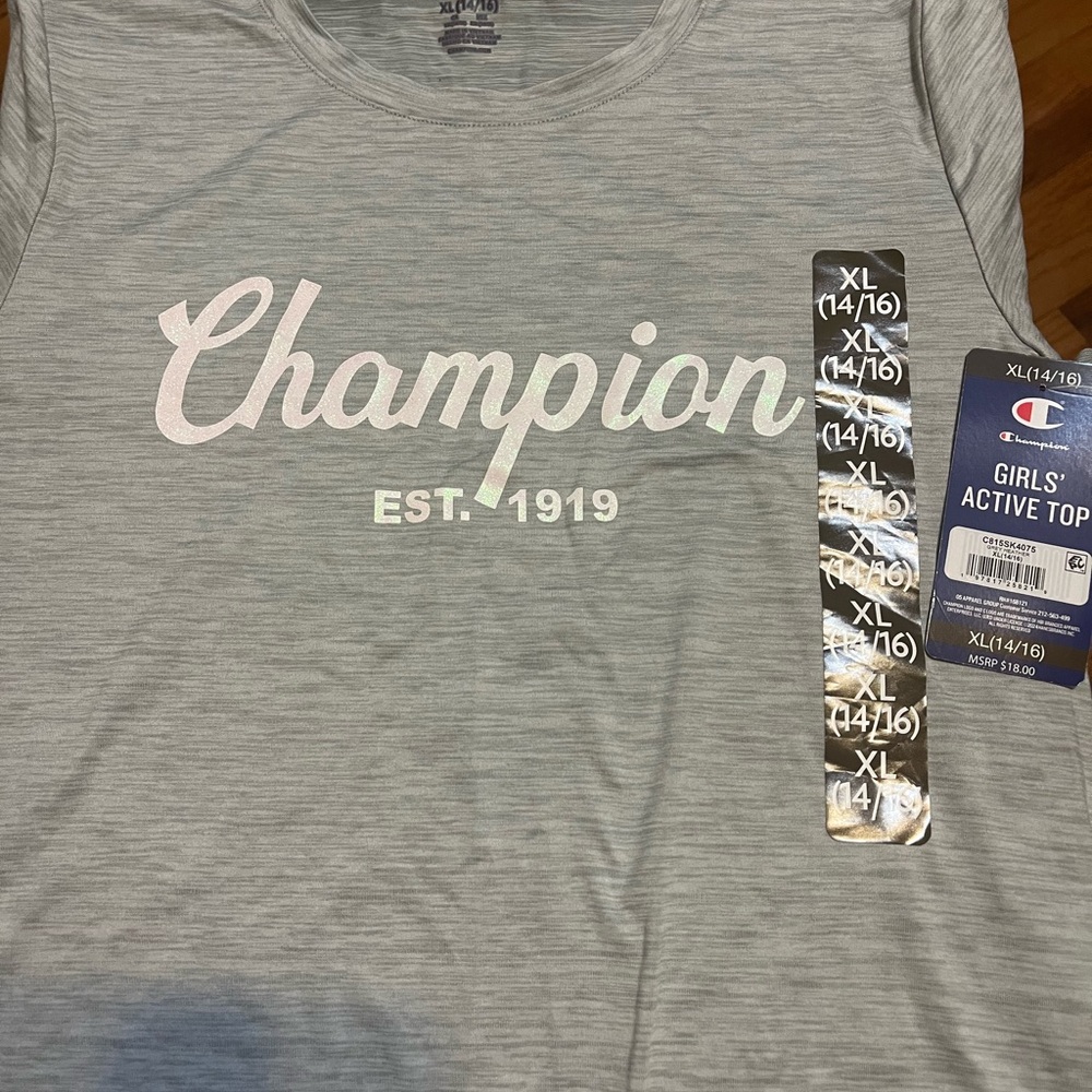 Champion Heather Gray Girls' Active Tee